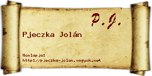 Pjeczka Jolán névjegykártya